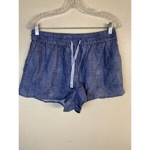 Cami NYC Womens Shorts Size Medium Blue Pullon Drawstring Linen Cotton